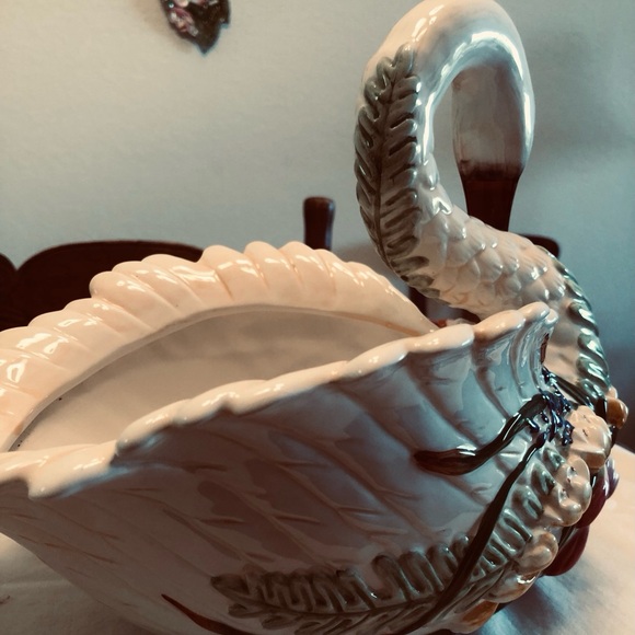 Vintage Fitz & Flyod Swan Ceramic Potpourri/ Cancel holder